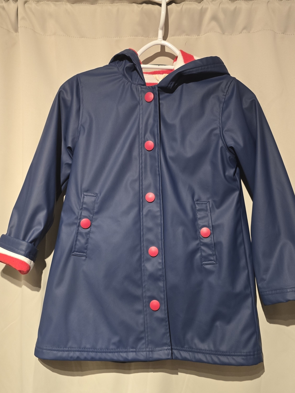 Hatley Navy Raincoat with Red Accents